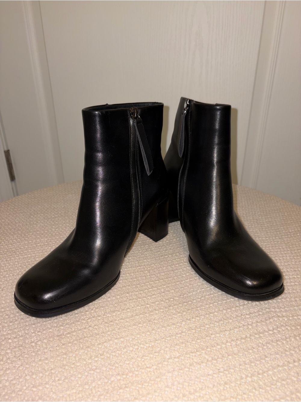 Black Women’s Ankle Boots - Sleek Zip Heeled Booties